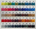Assorted press-on nail color swatches numbered 41 to 90 in various shades and finishes.