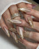 Handmade Edgy Metallic Taupe Gold Chrome Frame Luxury Press on Nails W31