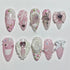 Handmade Pink Ballerina Swan Butterfly Floral Elegant Press on Nails U02